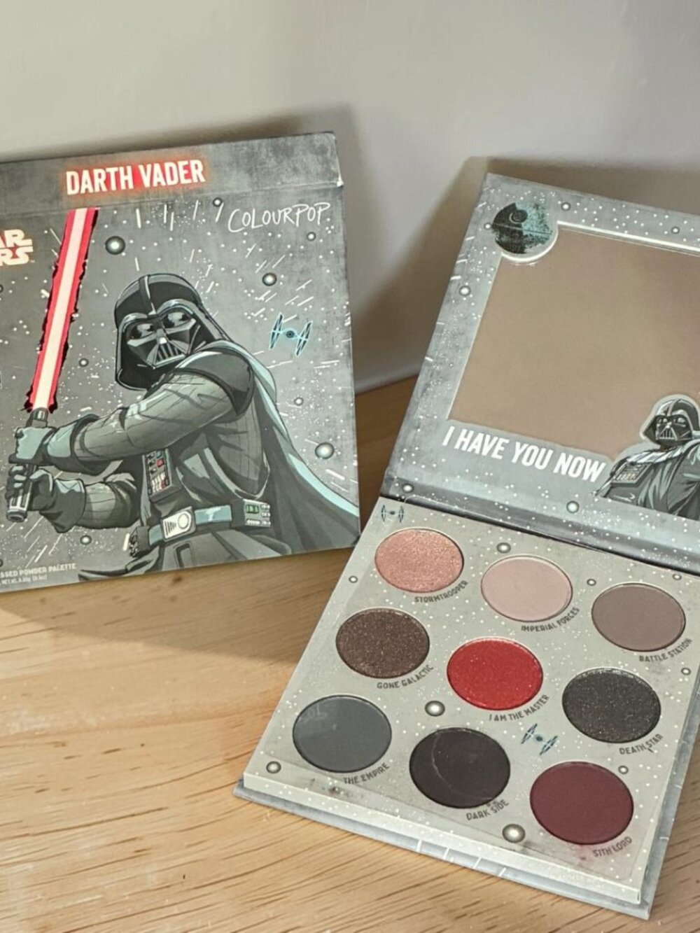 Colourpop Darth Vader Eyeshadow Palette — Red, Black, Brown, Pink, Champagne
